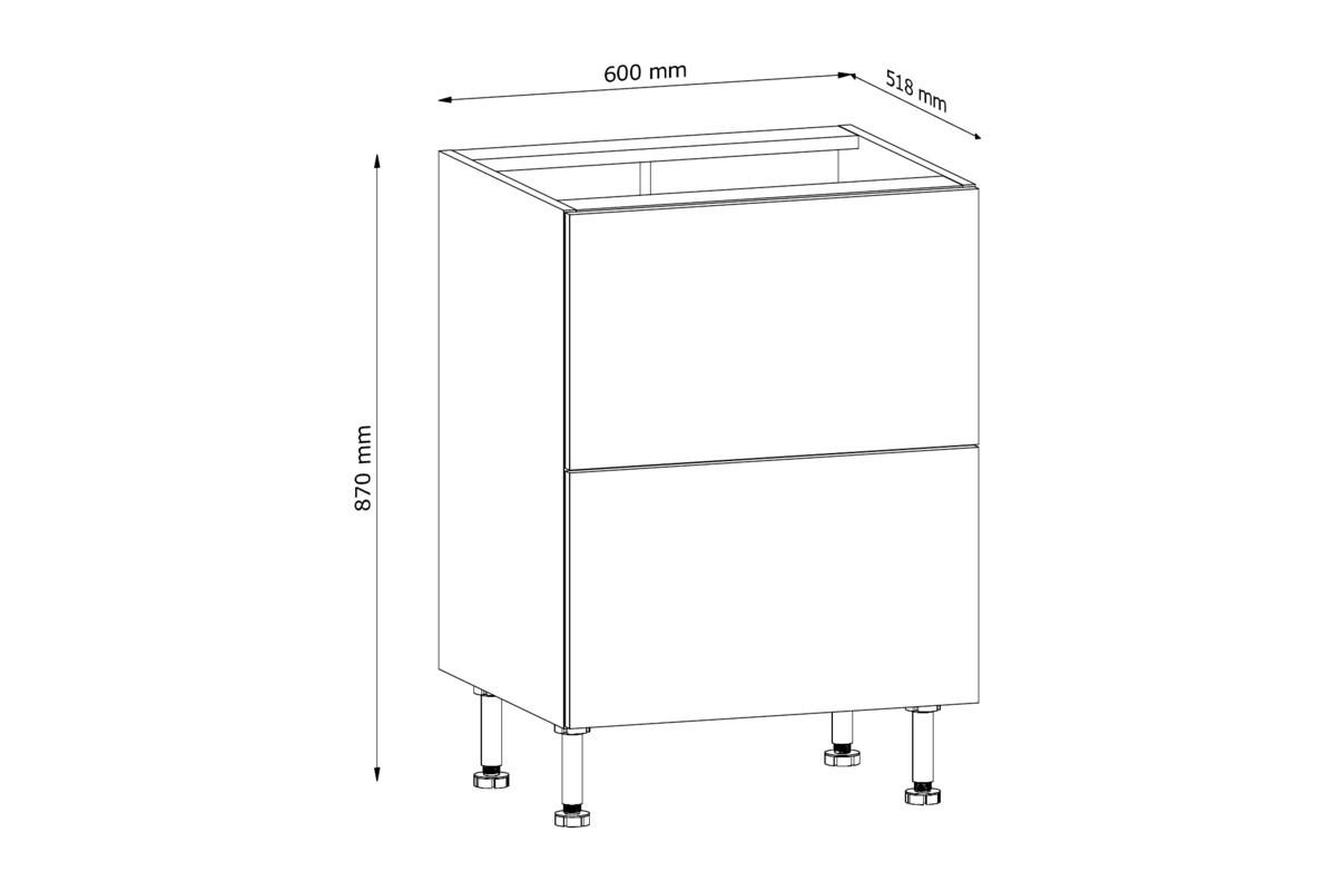 UNTERSCHRANK D60S2 AX – Sorento – Sonoma Eiche - Sonoma Eiche, Holzwerkstoff (60/87/52cm) - ROYAL24_MARKT