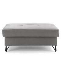 POUF JUNIOR 105x55 cm Velours Grau - Schwarz/Grau, Holz/Textil (105/43/55cm) - Muffo