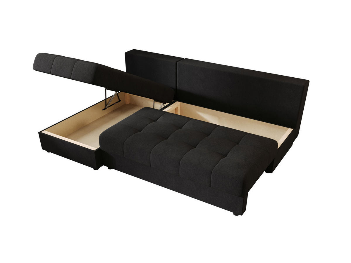 ECKSOFA MOS L Cosmic 100 Links mit Schlaffunktion - Schwarz, Textil (200/143cm) - Bedante