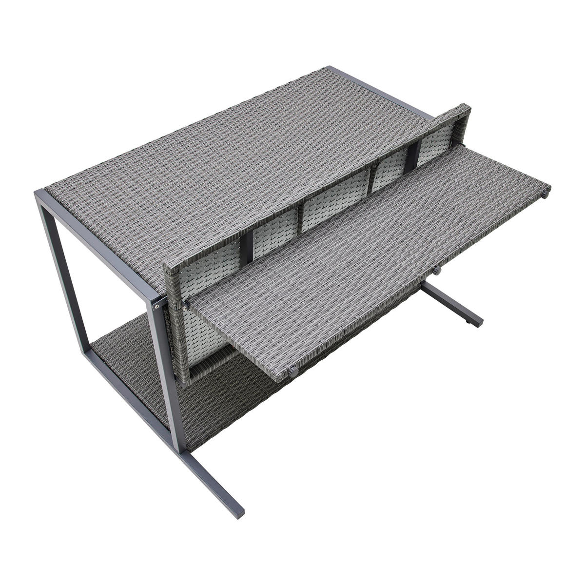 LOUNGESET Mario Grau Metall/Kunststoff Modular - Hellgrau, Metall - Bessagi Garden
