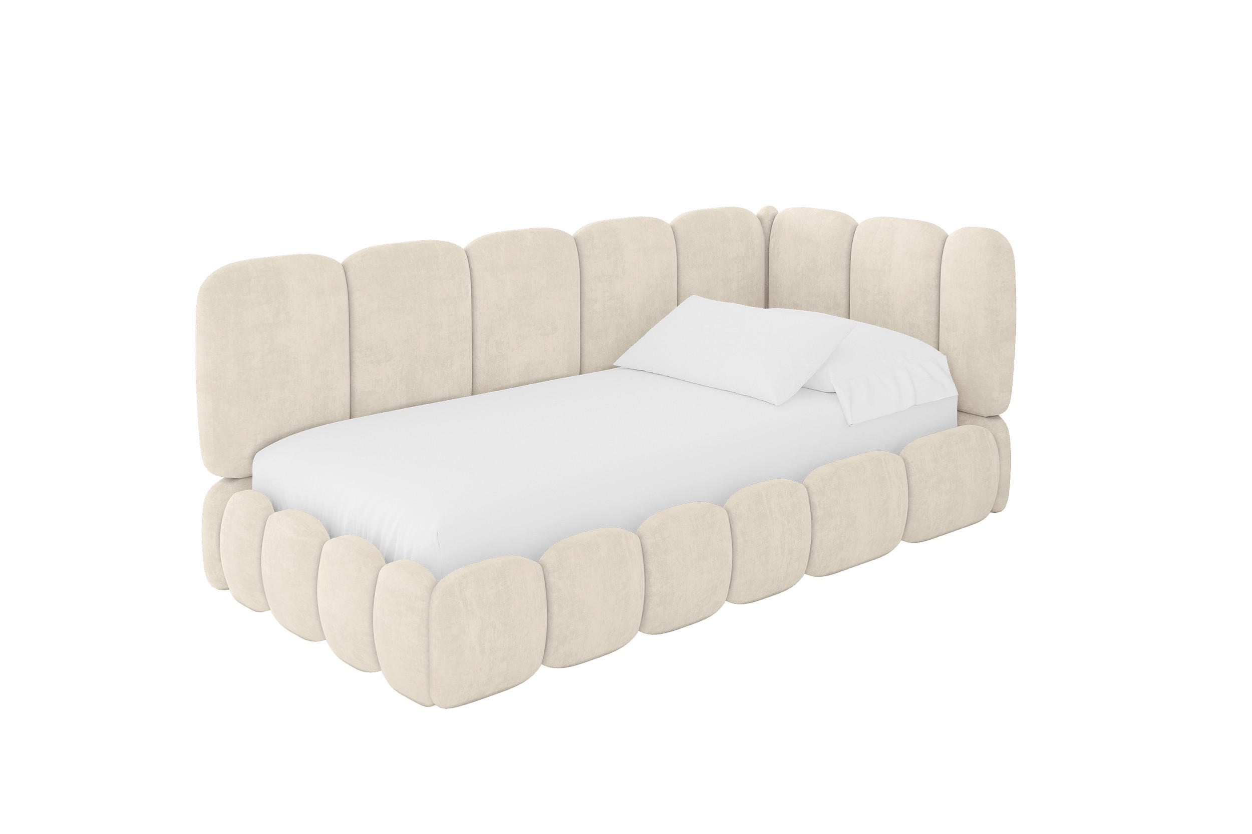 ALTDECOR JEDNOLŮŽKOVÁ POSTEL pro mládež s úložným prostorem a matrací H3/H4, vlevo - AVRY 80x200 béžová