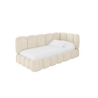 EINZELLBETT Jugendbett mit Bettkasten und Matratze H3/H4, Links - AVRY 80x200 Beige - Beige, Holzwerkstoff/Textil (80/200cm) - ALTDECOR