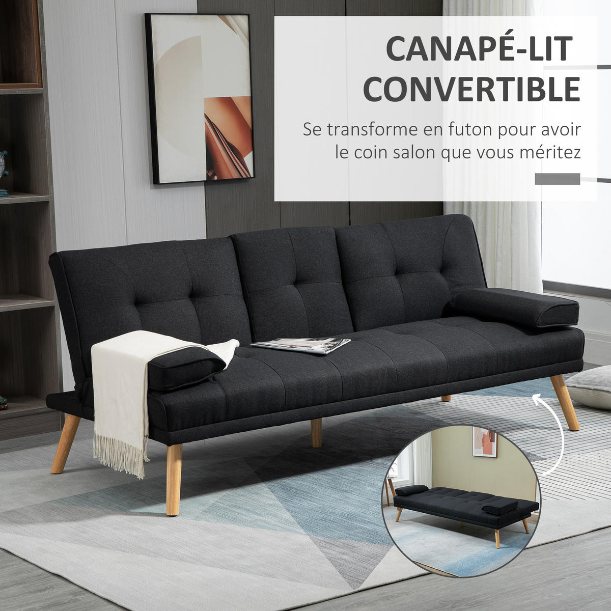 SCHLAFSOFA 3-Sitzer DE-13380 Grau - Grau, Textil (181/78/77cm) - ComfortXL
