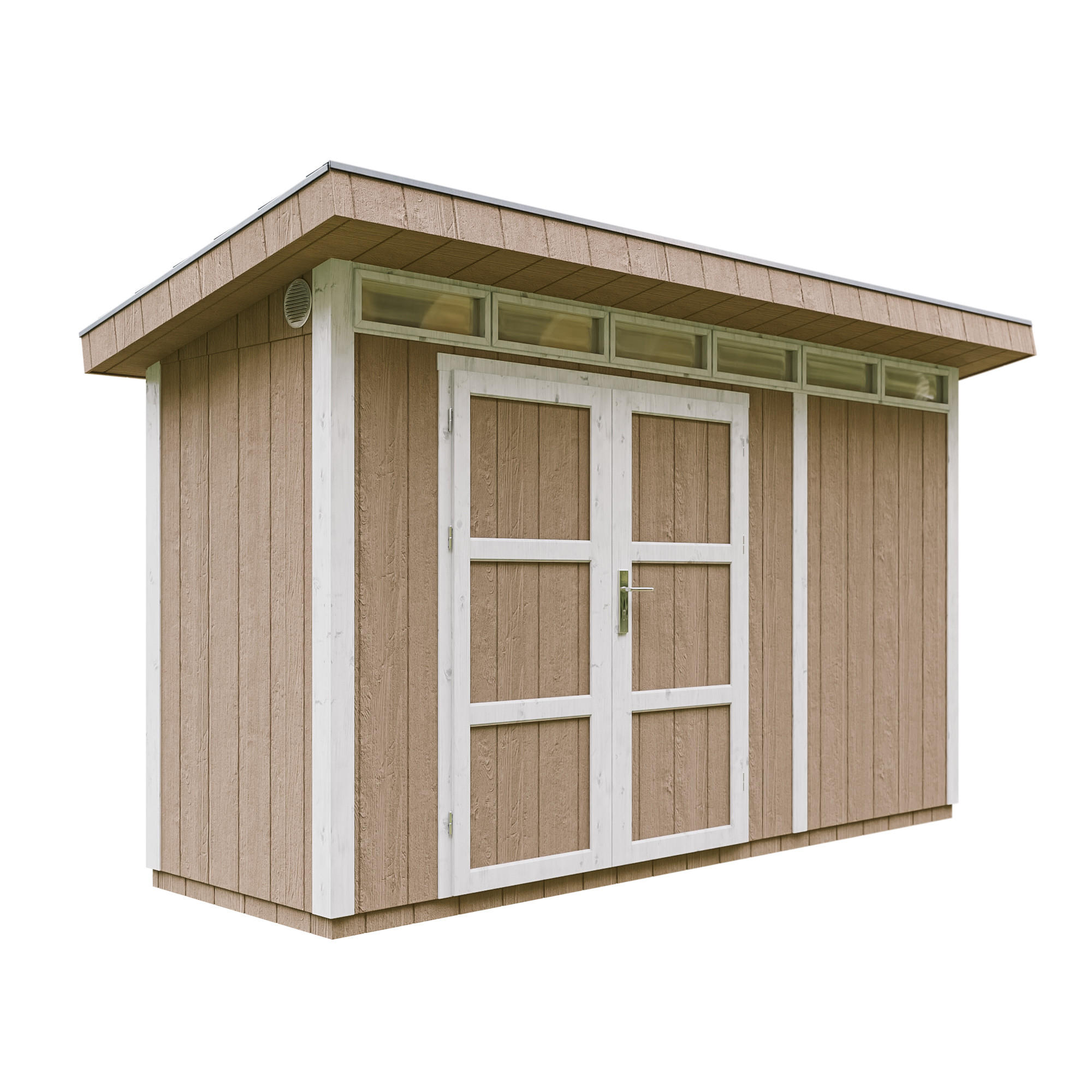 HOLZ-GARTHENHAUS basis LP SmartSide 4,3m² mit B161xL411xH239 cm - M902A - TERRA BROWN - Hellbraun, Holz (412/239/161cm) - Timbela