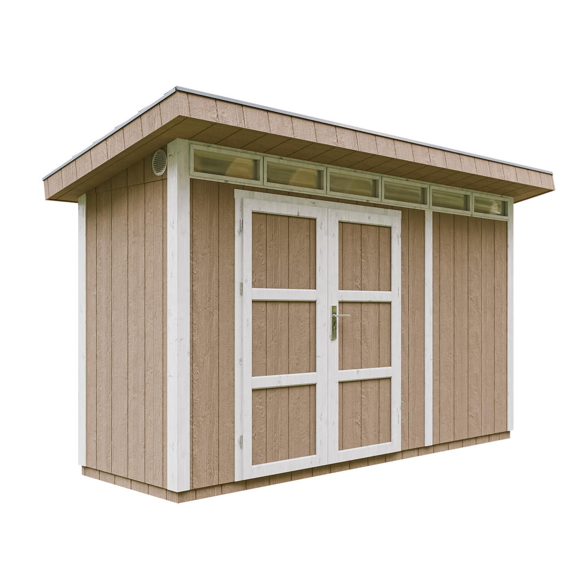HOLZ-GARTHENHAUS basis LP SmartSide 4,3m² mit B161xL411xH239 cm - M902A - TERRA BROWN - Hellbraun, Holz (412/239/161cm) - Timbela