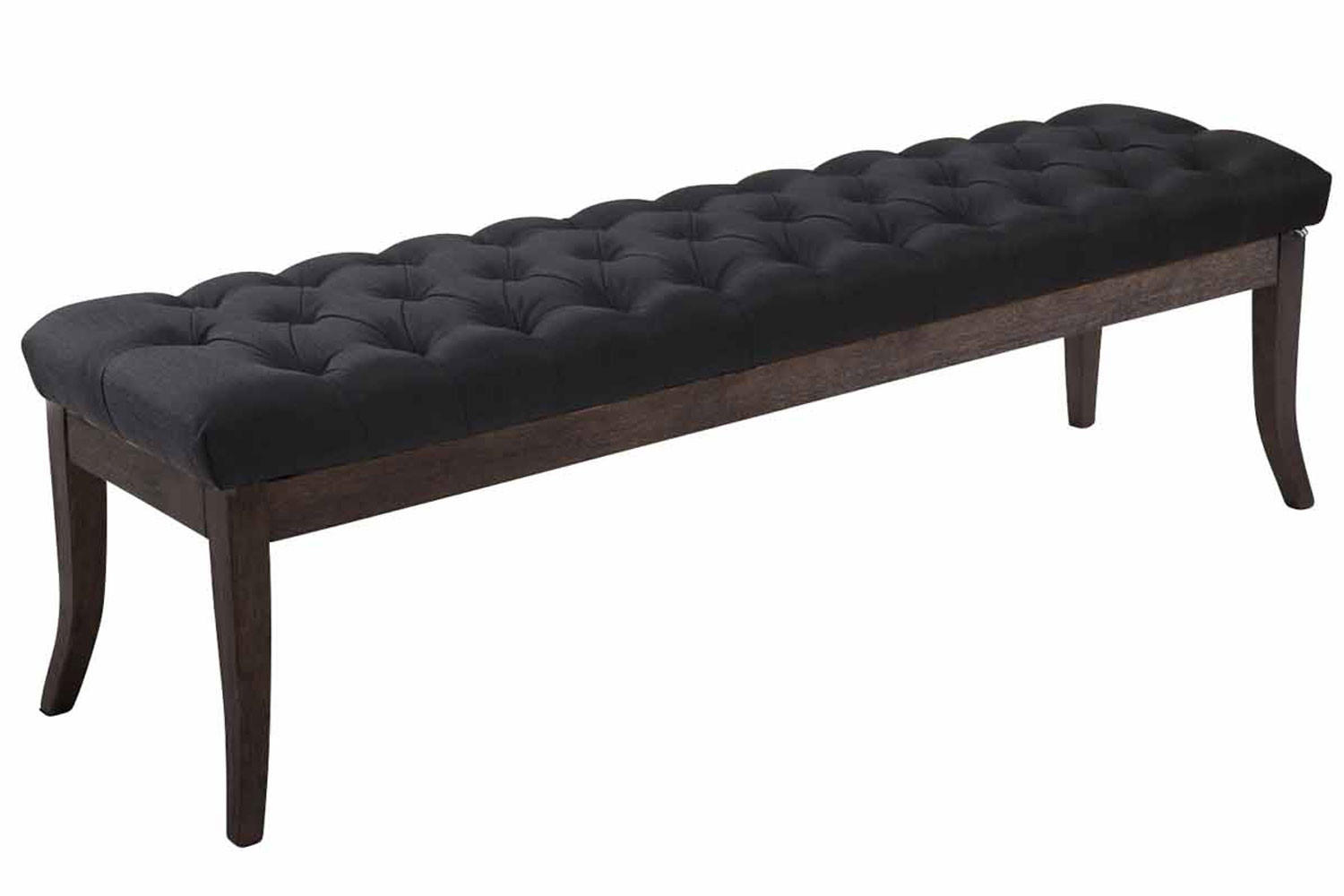 SITZBANK Cannes Stoff Schwarz Dunkelbraun - Schwarz, Textil (150/46/38cm) - DELUKE