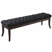 SITZBANK Cannes Stoff Schwarz Dunkelbraun - Schwarz, Textil (150/46/38cm) - DELUKE