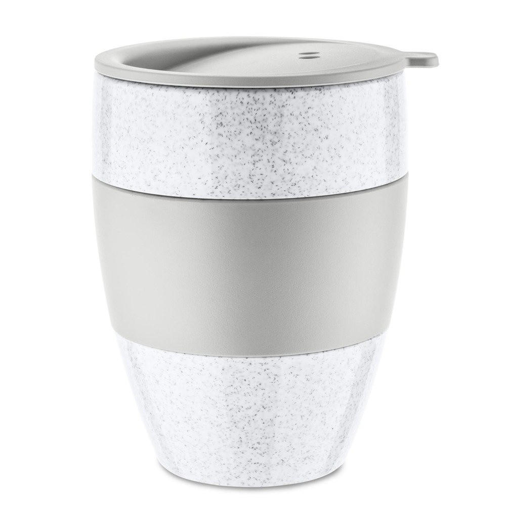 THERMOBECHER Aroma To Go Organic grey 400 ml 9,5/9/12 cm - Grau, Kunststoff (0.4L) - KOZIOL