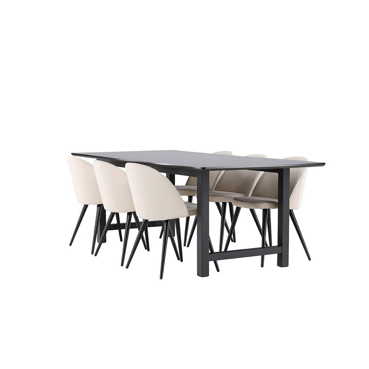 TISCHGRUPPE Beige - Beige, Holzwerkstoff/Textil (220/75/100cm) - ebuy24