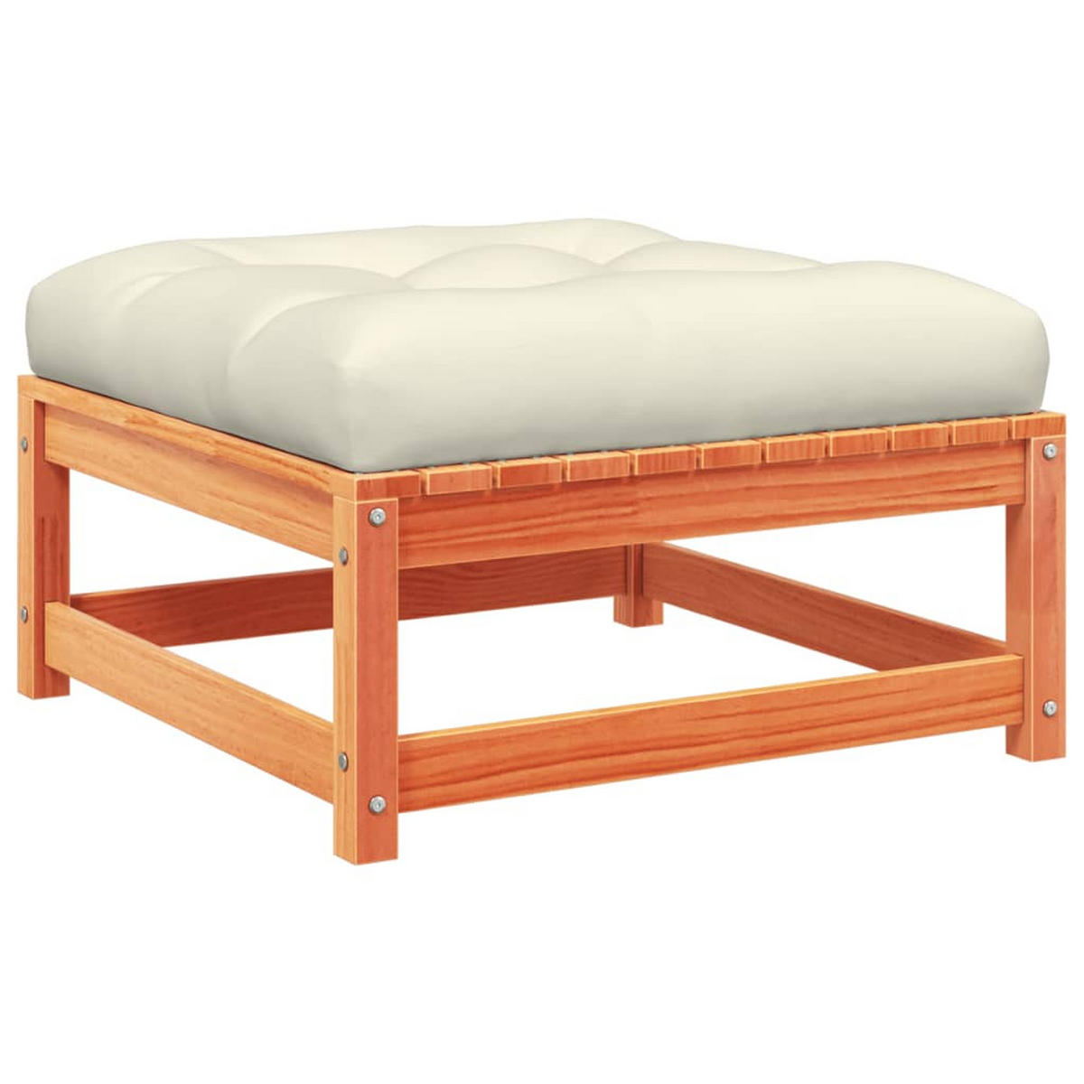 GARTEN-SOFAGARNITUR 4-teilig Mit Kissen Wachsbraun Kiefernholz - Braun, Holz - vidaXL