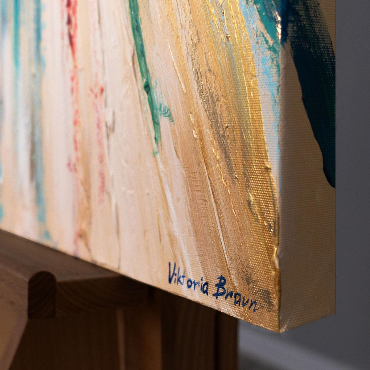 GEMÄLDE Strahlende Schönheit auf Keilrahmen 115x50 cm - Multicolor, Holz (115/50cm) - YS-art gallery