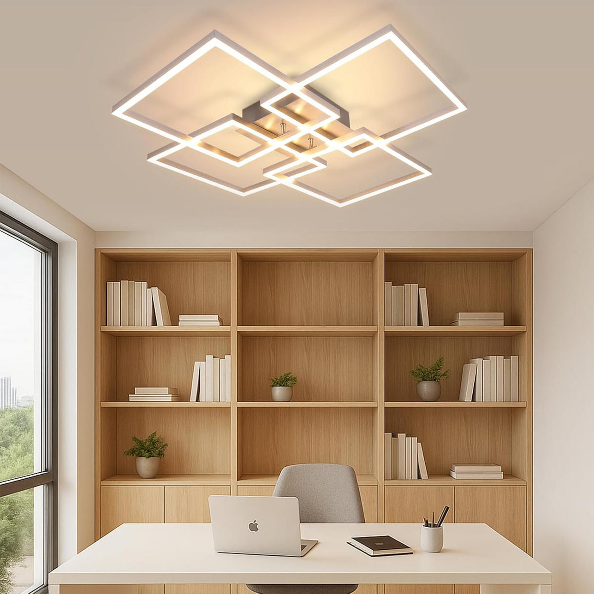 LED-DECKENLEUCHTE Morgengrim 72.4/7.3/72.4 cm - Silberfarben, Metall (72.4/72.4/7.3cm) - ZMH