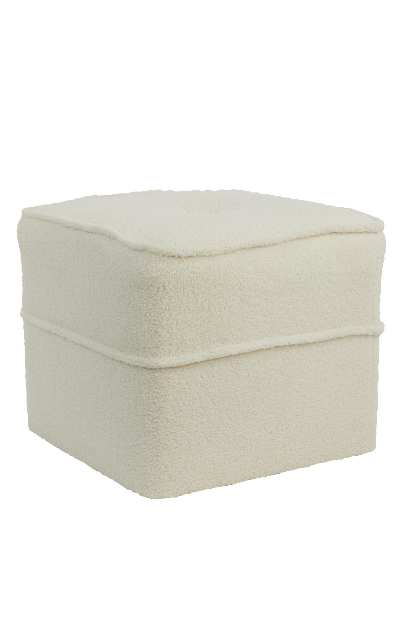 SITZPOUF Kiki Weiß 40/40/35 cm - Weiß, Textil (40/35/40cm) - Light & Living