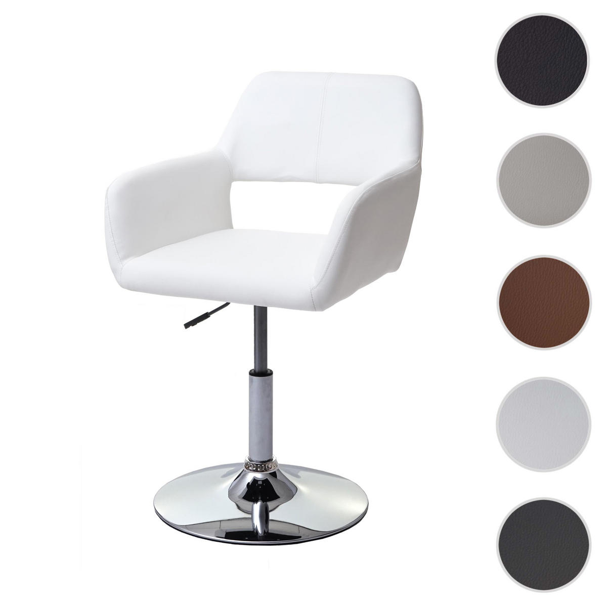 ESSZIMMERSTUHL Weiß, Silber - Silberfarben/Weiß, Textil (58/89/55cm) - MCW