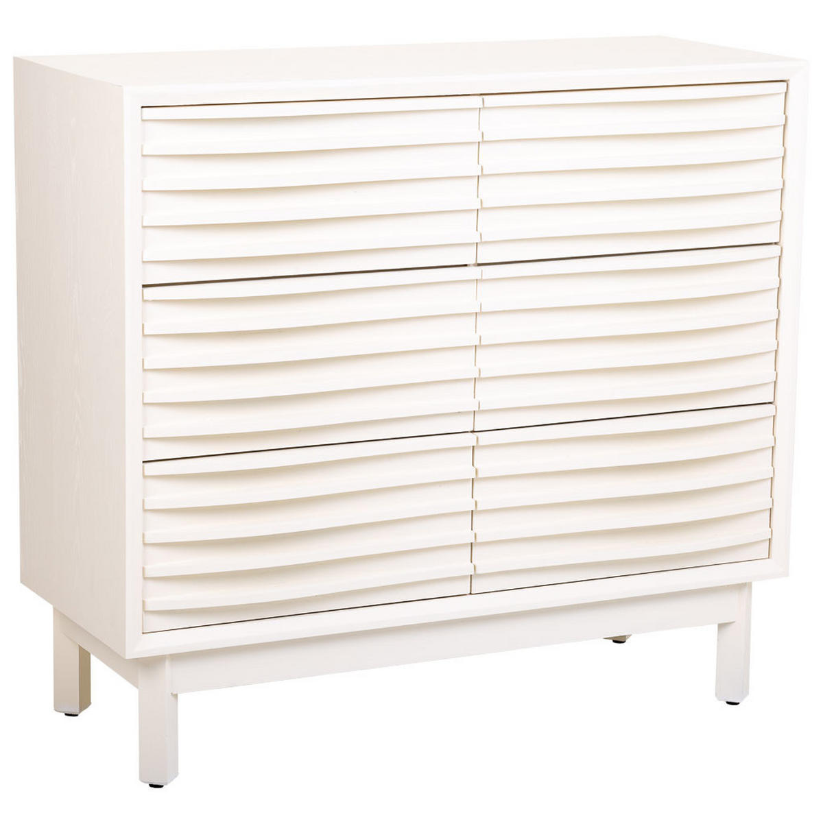 KOMMODE mit 6 Schubladen 90x40x92 cm - Weiß, Holz (100/92/40cm) - Wanderlust