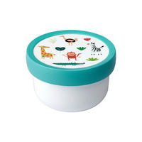 FRUCHTBOX MIT GABEL Campus Animal Friends 300 ml - Türkis/Multicolor, Kunststoff (6.7/10.4/6.7cm) - Mepal