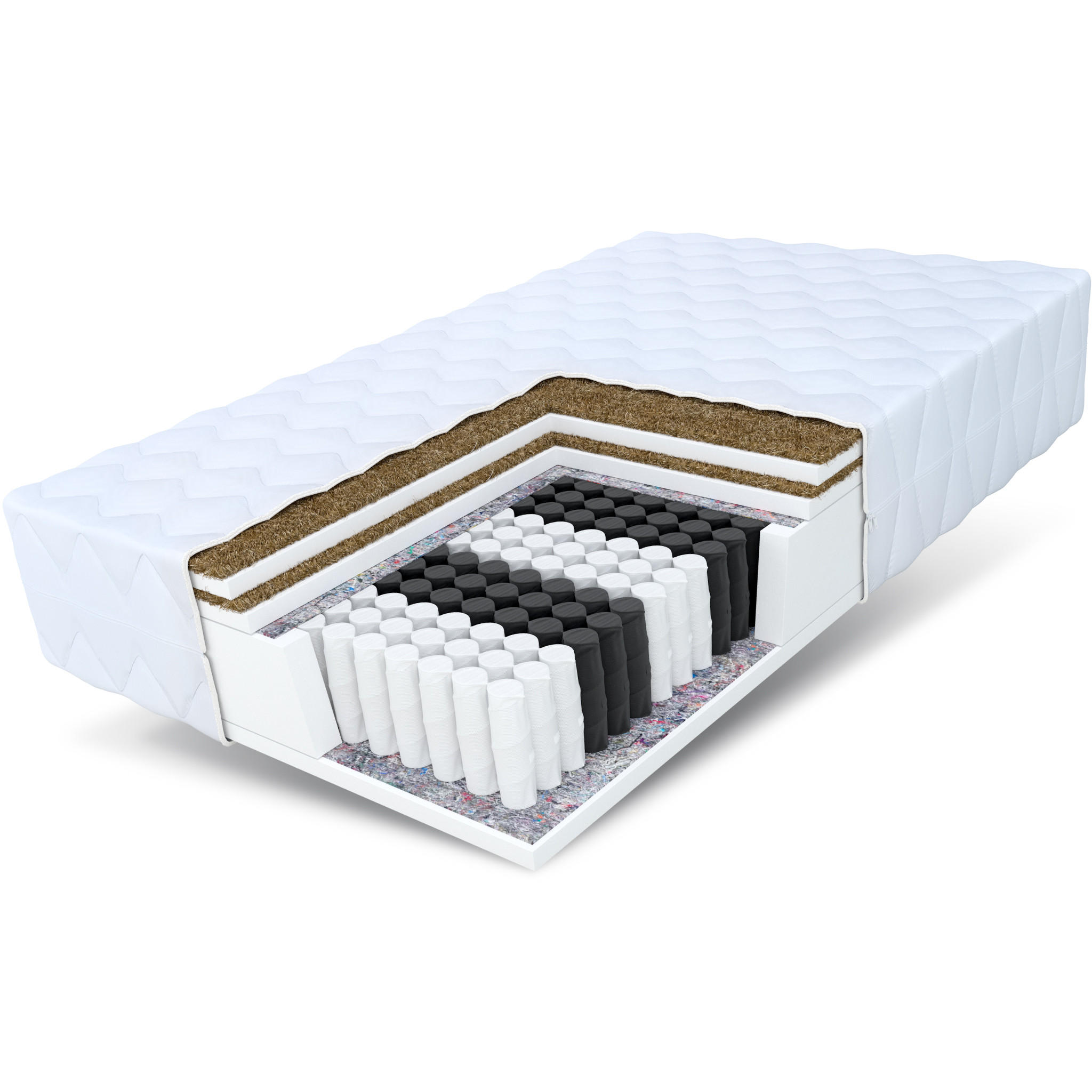 TASCHENFEDERKERNMATRATZE Home Max Double - Weiß, Naturmaterialien/Kunststoff (80/200cm) - FDM
