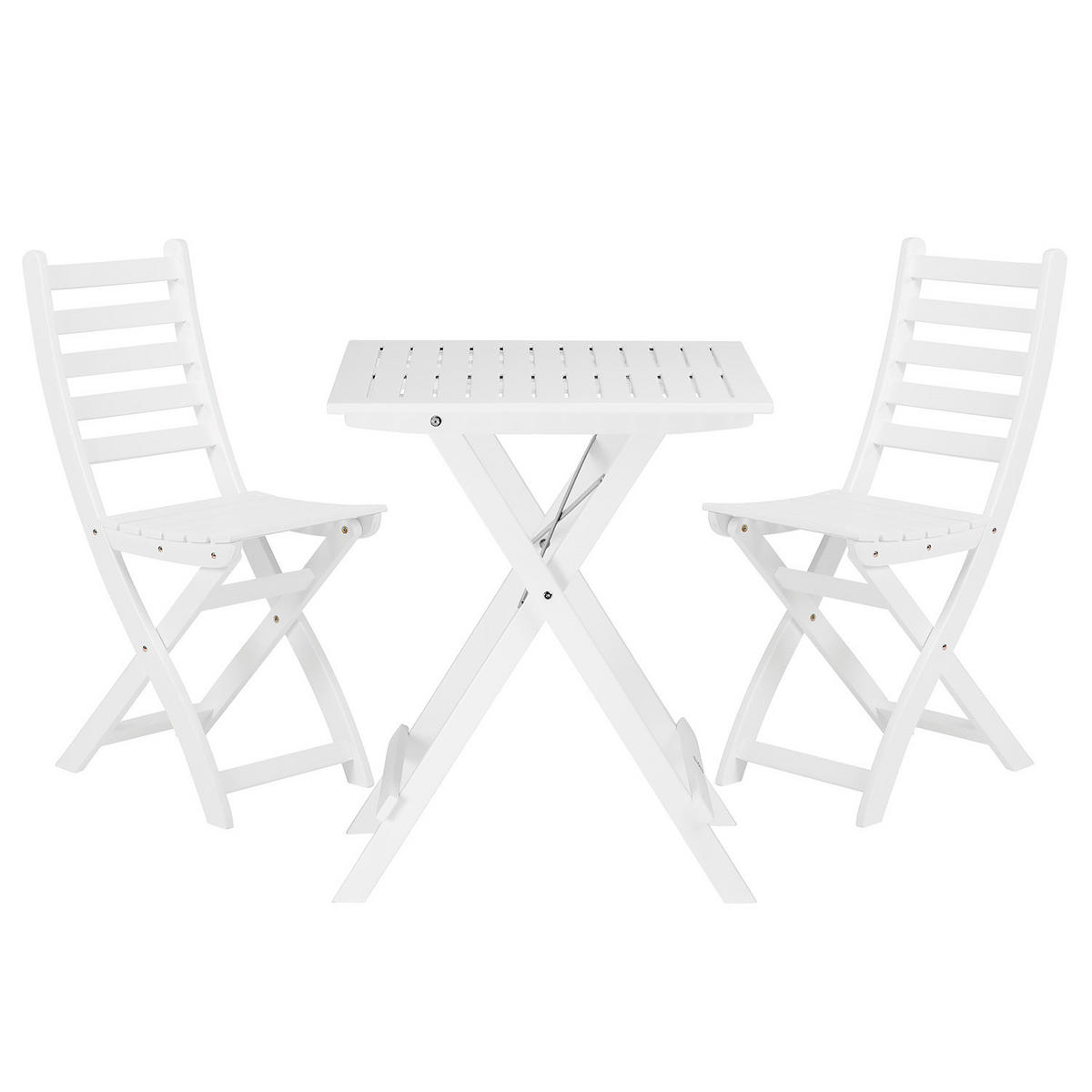 GARTENMÖBEL-SET (3-teilig) Lodge - Weiß, Holz - BUTLERS