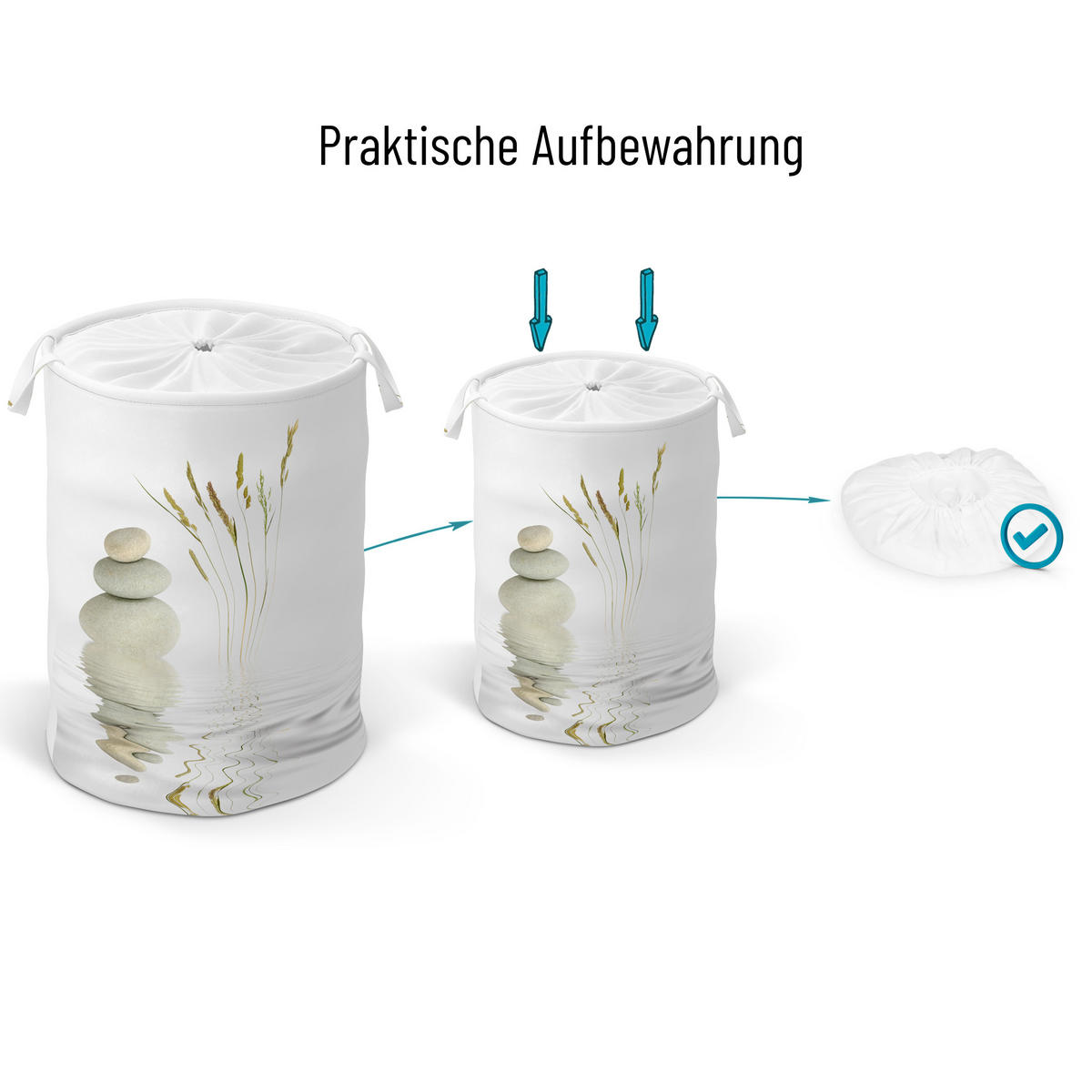 WÄSCHEKORB Balance - Weiß, Textil (37/55/55cm) - Sanilo