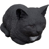 STEINFIGUR Katze ruhend schwarz frostfest wetterfest Steinguss - Schwarz, Stein (8/11/20cm) - stoneandstyle