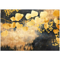 FOTOTAPETE Blätter Abstrakt Golden 254x184 cm - Multicolor, Textil (254/184cm) - Wallarena