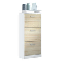 SCHUHSCHRANK Lavia Front in Eiche sägerau - Eiche San Remo, Holzwerkstoff (46/128/23cm) - Vladon