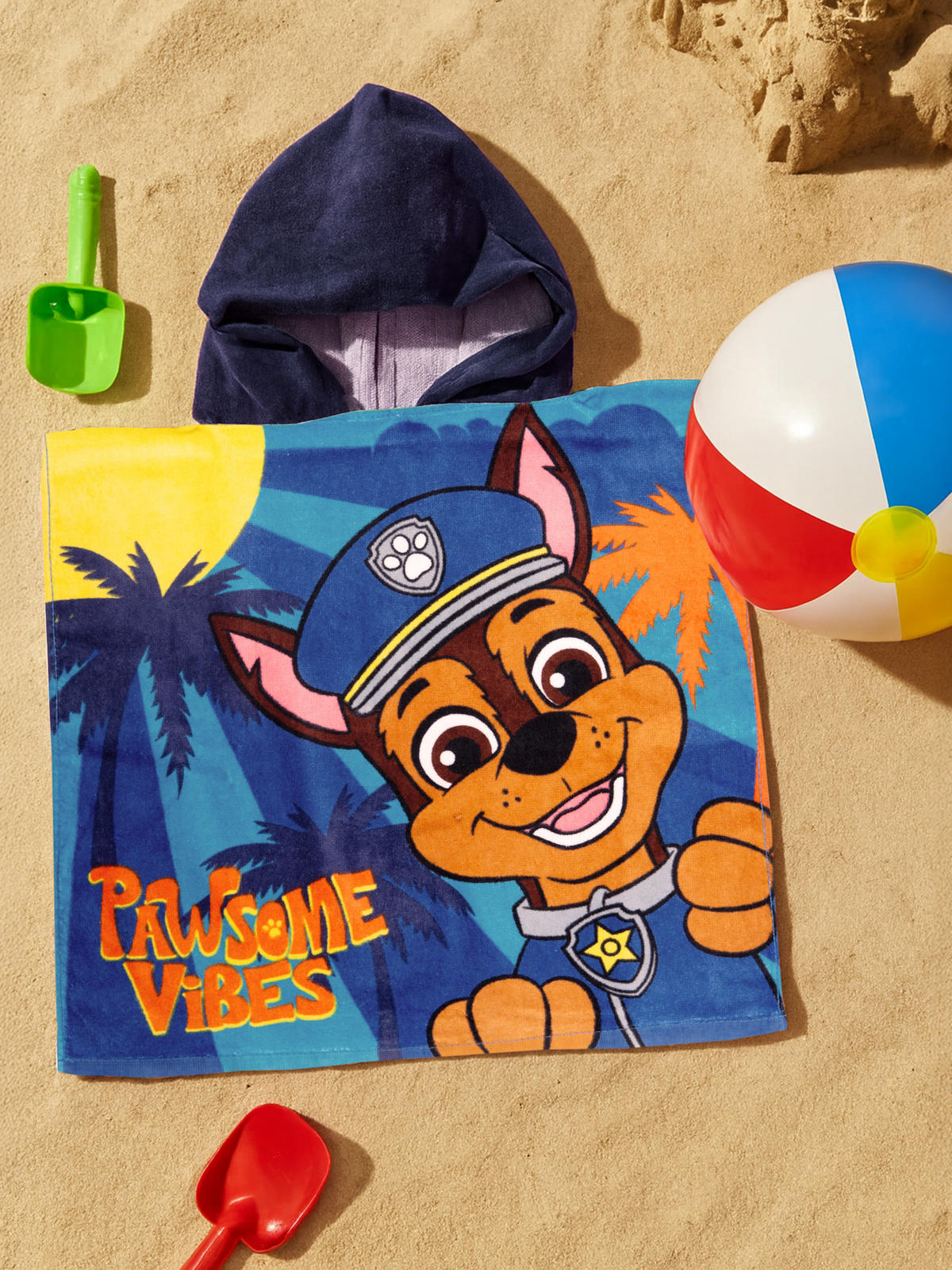 BADEPONCHO Paw Patrol Pawsome Vibes Blau 50 x 100 cm - Blau, Textil (Einheitsgrößenull) - Paw Patrol