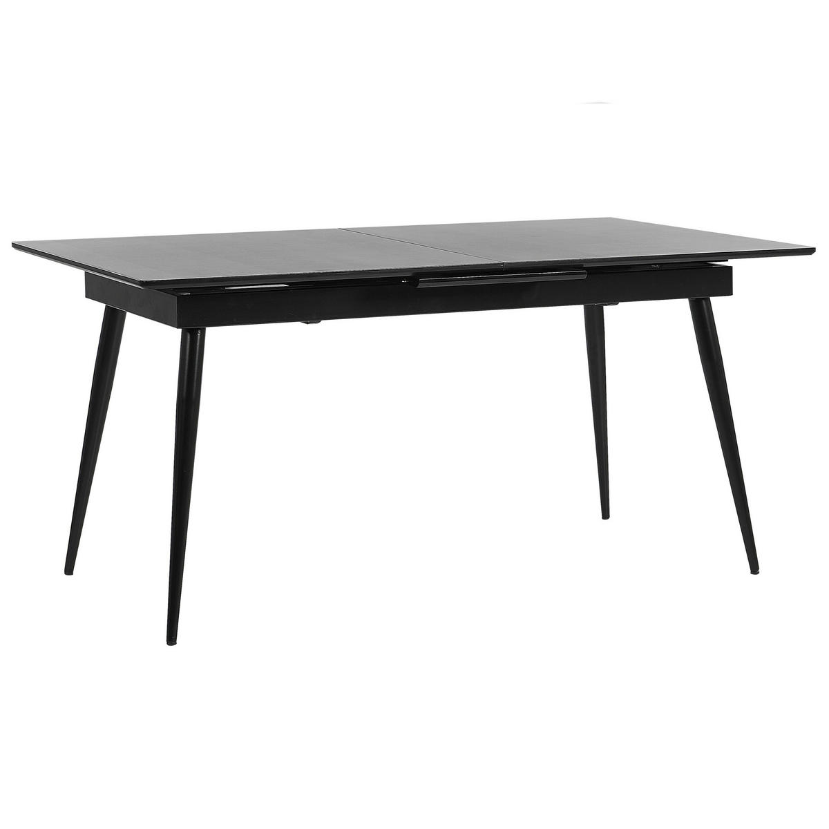 ESSTISCH 160-200/90/76 cm Schwarz Rechteckig Maldon - Schwarz, Holzwerkstoff (200/90/76cm) - Beliani