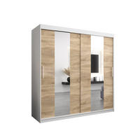 SCHWEBETÜRENSCHRANK 200/200/62 2-türig - Silberfarben/Weiß, Holz/Kunststoff (200/200/62cm) - Abiks Möbel