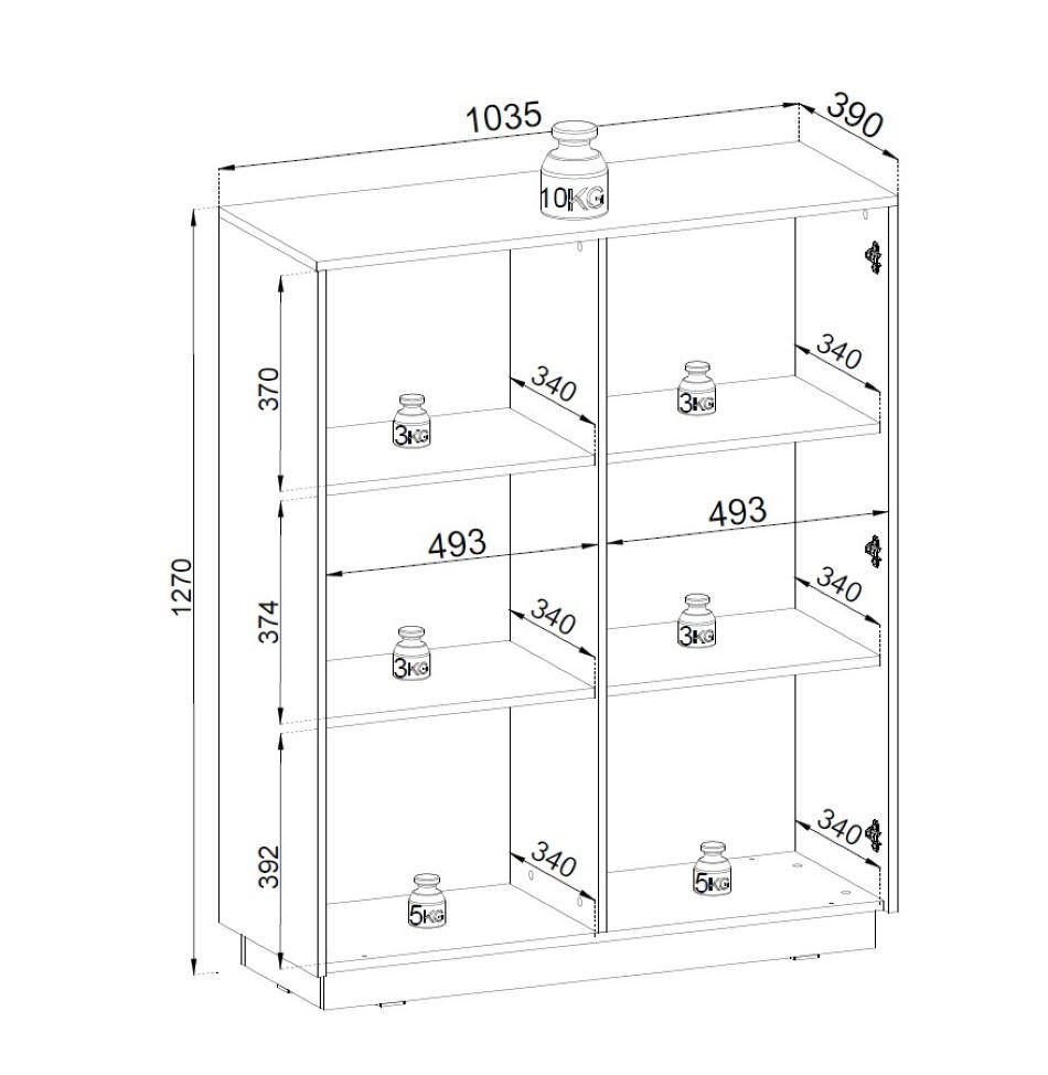 Thumbnail - Bettso Highboard, Beige, Holzwerkstoff, 4 Fächer, 1 Schubladen, 104x127x39 cm, Wohnzimmer, Kommoden & Sideboards, Highbo...