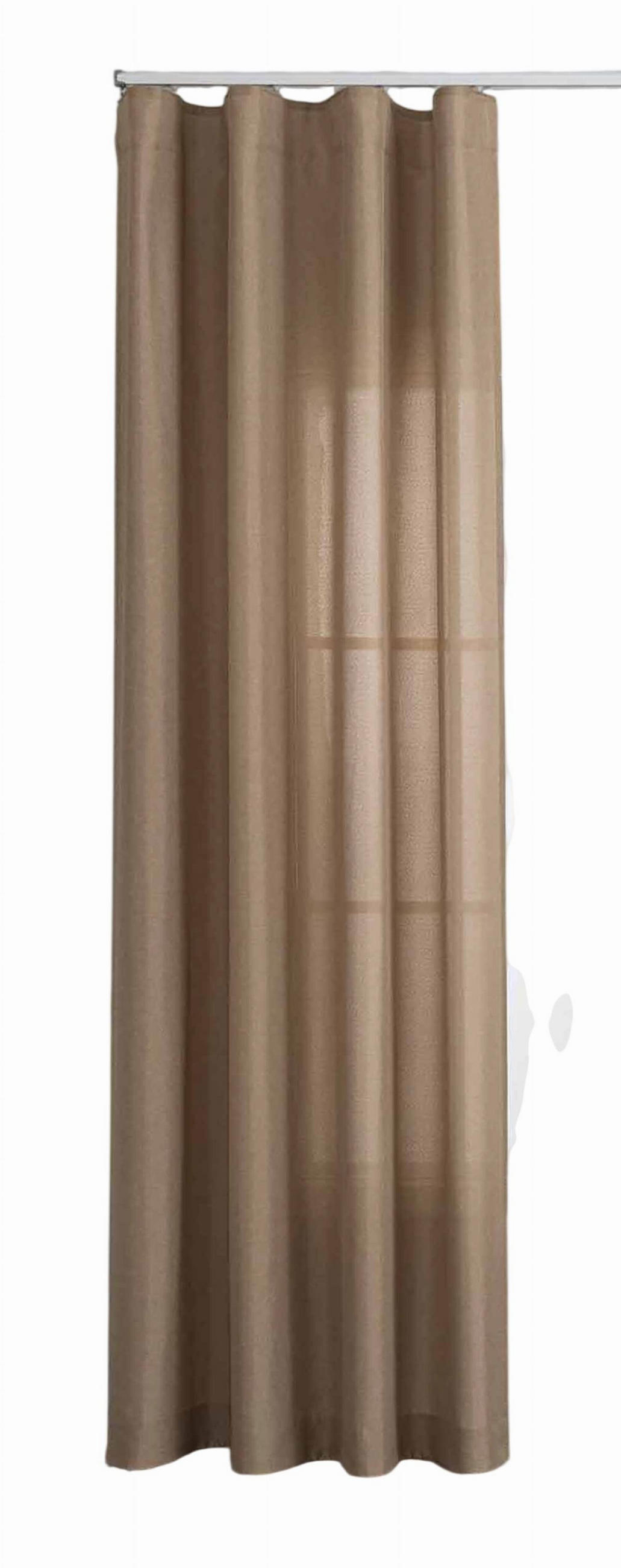 GARDINE Wellenvorhang Wien 245x145 cm Taupe - Taupe, Textil (145/245cm) - Gardinenbox