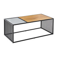COUCHTISCH ARCHITECTURE Wildeiche rechteckig Natur|Schwarz 100cm - Schwarz/Braun, Glas/Holz (50/100/40cm) - riess-ambiente