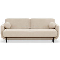 SCHLAFSOFA Ovals Hellbeige - Ecru/Schwarz, Textil/Metall (236/95/96cm) - Selsey