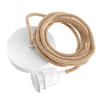 PENDELLEUCHTE Hang 1 Flammig Retro - Naturfarben/Weiß, Naturmaterialien (250/1/250cm) - HOOPZI