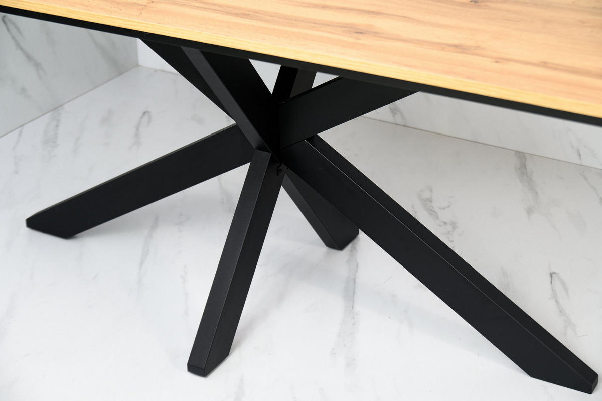 ESSTISCH 160 cm in Wotan - Eiche Wotan, Metall (90/160/77cm) - Home Collective