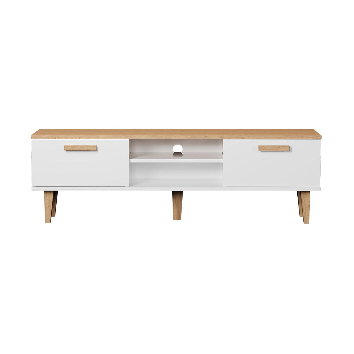 TV STOLÍK Denver Biela - biela, kompozitné drevo (160/47/35cm) - Petits-meubles