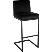 BARHOCKER Samt Schwarz - Schwarz, Textil/Metall (43/104/53cm) - CLP