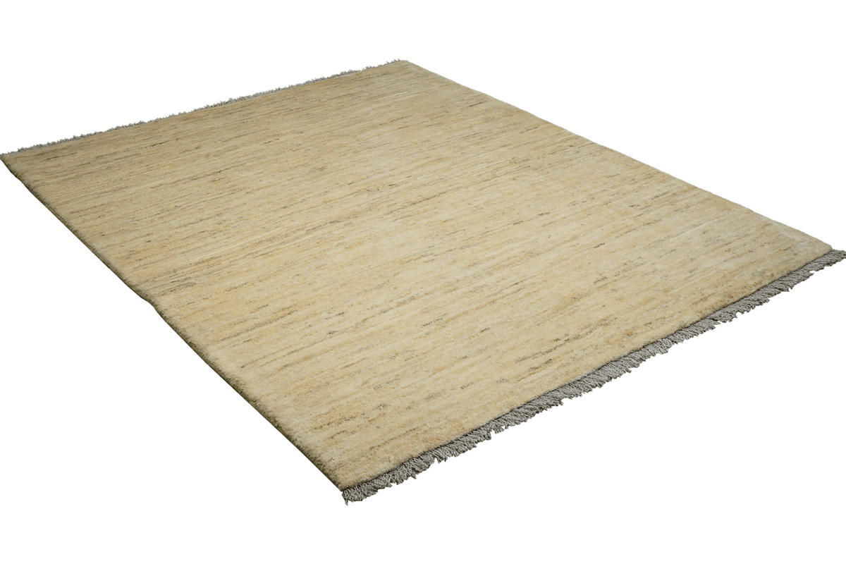 GABBEH-TEPPICH handgeknüpft Beige 190/152 cm Schurwolle - Beige, Textil (152/190cm) - Looma