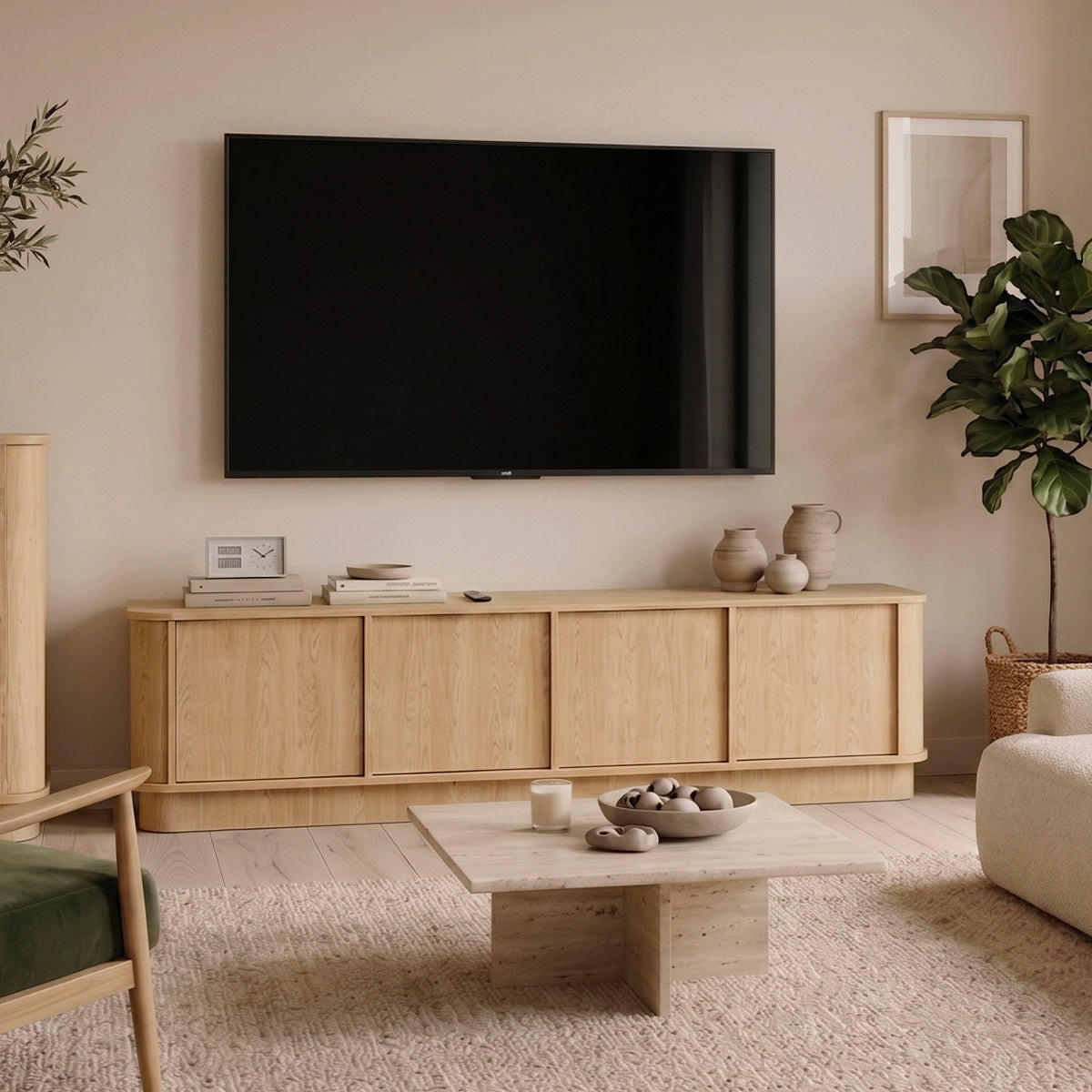 TV STOLEK Halina Dřevo - hnědá, kompozitní dřevo (200/45.7/40cm) - Petits-meubles