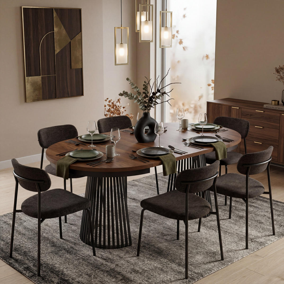 ESSTISCH TRAVIS Ausziehbar 100 - 180 / 100 x 76,6 cm - Schwarz/Braun, Holz (100/100/76.6cm) - MASSENO