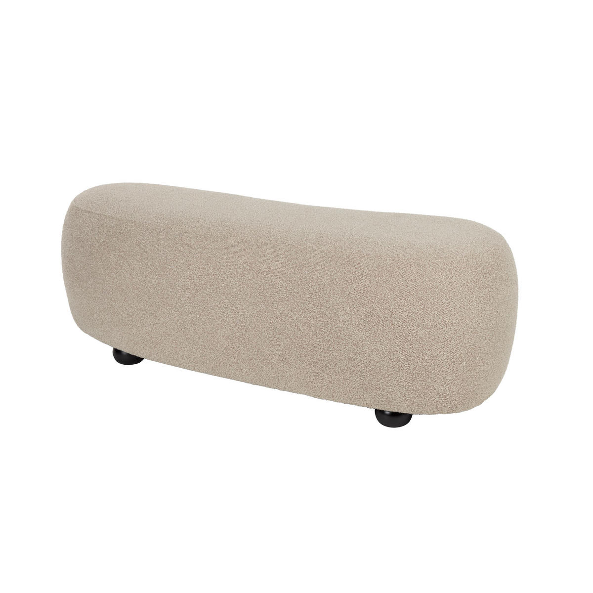 SITZHOCKER Noxx Pouf/ Organisch Geformt Bouclé Beige - Beige, Kunststoff (120/41/46cm) - Housecraft Living