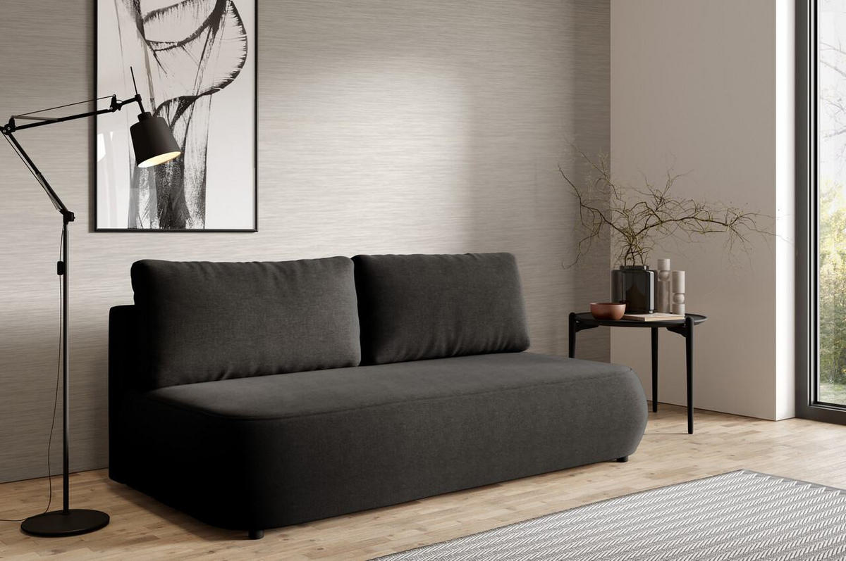 SCHLAFSOFA mit Bettkasten Schwarz - Schwarz, Holz/Holzwerkstoff (210/82/106cm) - Furnisell