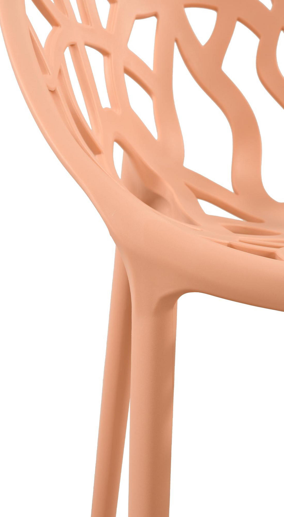 GARTENSTUHL 2er Set Kunststoff pfirsich - Pink, Kunststoff (59/80/60cm) - CLP