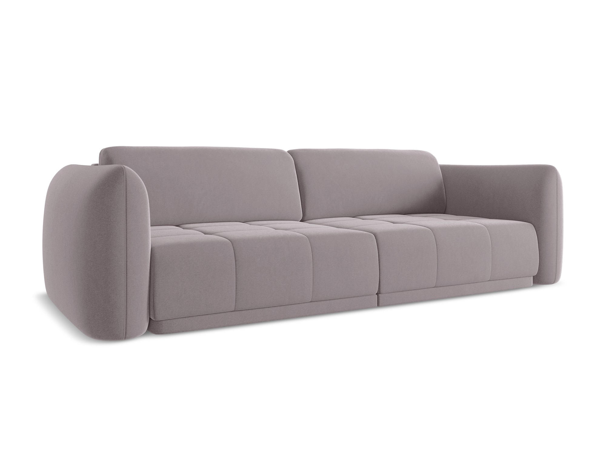 3-SITZER SOFA Samt Stoff Violett - Lila/Flieder, Kunststoff/Textil (210/74/105cm) - Makamii