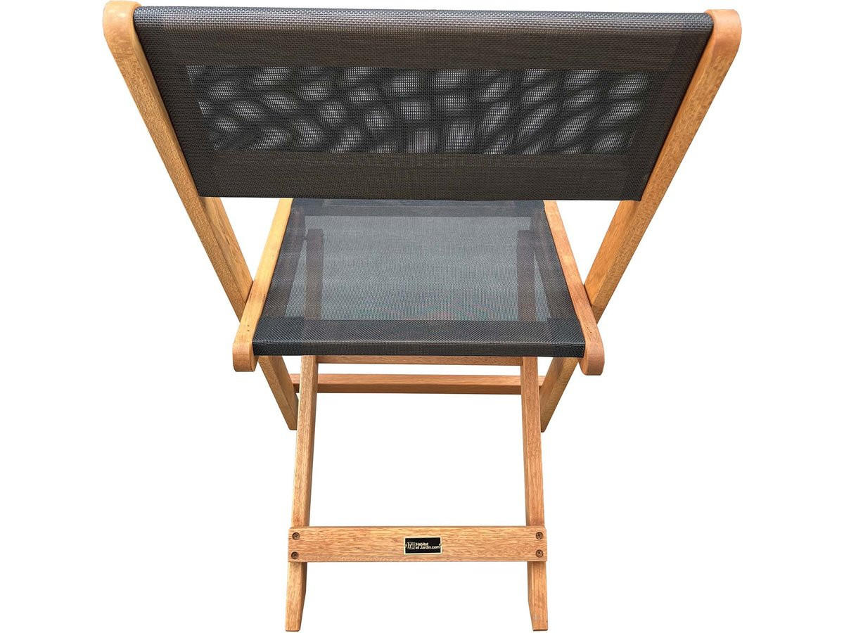 GARTENSTUHL Seoul klappbar 2er-Set Schwarz - Schwarz, Holz/Textil (49/79/44cm) - Habitat Garten