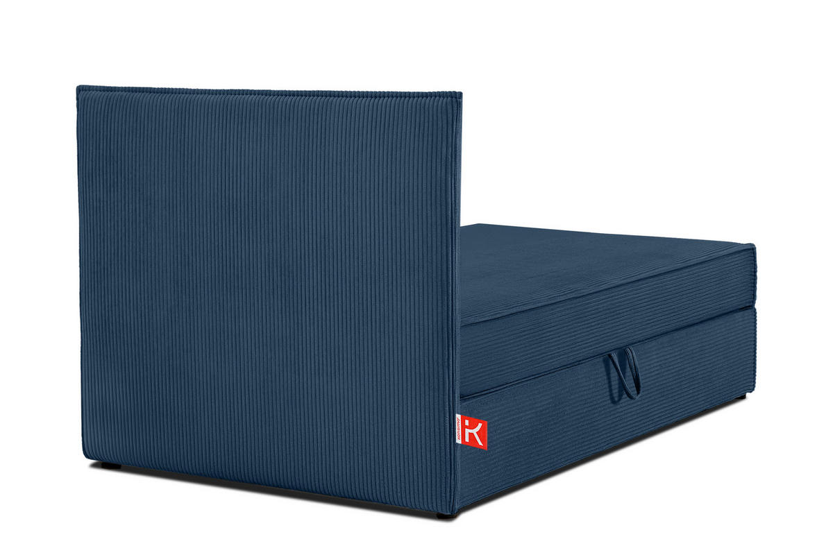 BOXSPRINGBETT ROTI Einzelbett, marineblau - Schwarz/Dunkelblau, Holz/Holzwerkstoff (80/200cm) - KONSIMO®