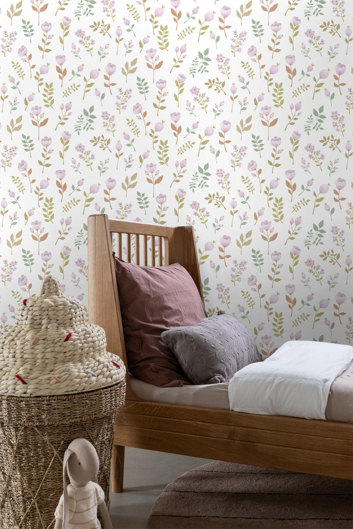 TAPETE Blumen 50 x 900 cm - Weiß, Papier (50/0.1cm) - ESTAhome