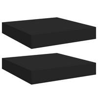 WANDBOARDSET 2-teilig 23/23,5/3,8 cm aus MDF Schwarz - Schwarz, Holzwerkstoff/Metall (23/3.8/23.5cm) - vidaXL