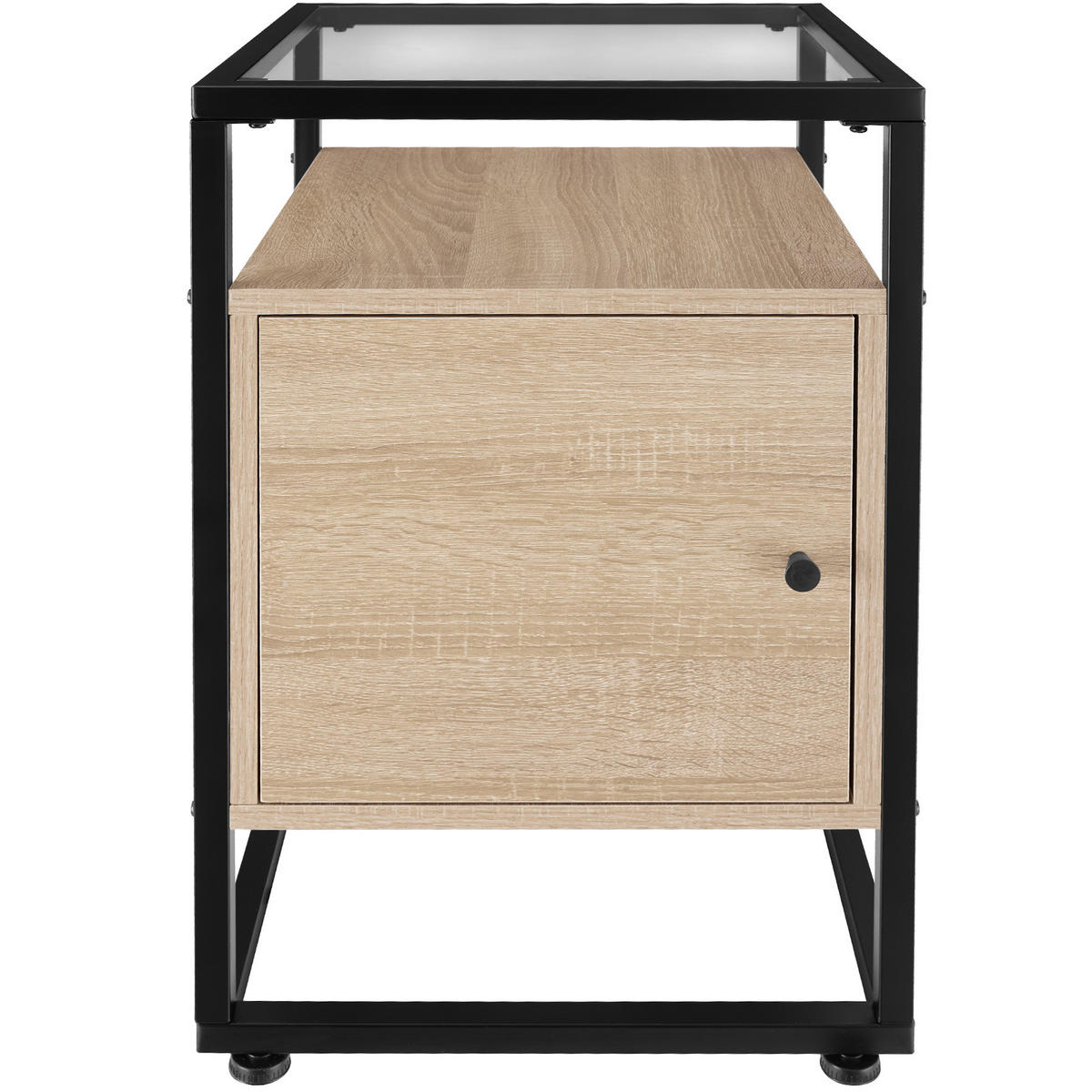 NACHTSCHRANK Dudley,40 x 43 x 60,5 cm,Industrial Holz hell, Eiche Sonoma - Naturfarben, Holzwerkstoff (40/60.5/43cm) - tectake