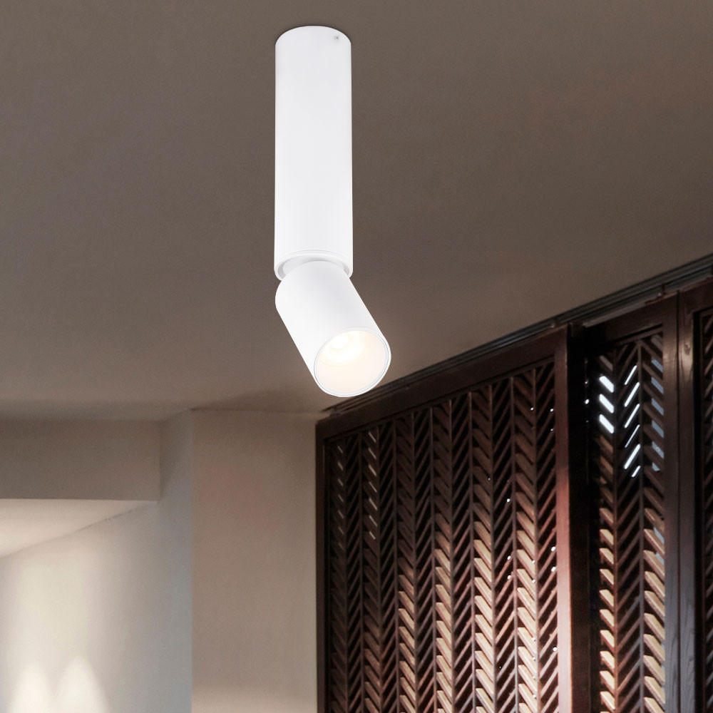 LED DECKENLEUCHTE Aluminium Weiß Schwenkbar - Weiß, Metall (4.5/4.5/23cm) - Globo Lighting
